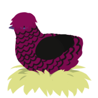 Goth AND emo baby, a wine and black chicken with a lace pattern