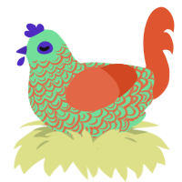 allergies part 2, a spring and vermilion chicken with a double-lace pattern