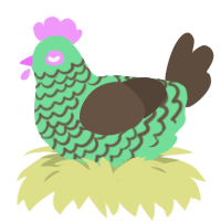 A spring and bark chicken with a lace pattern
