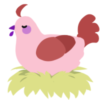 First Blush, a rose and red chicken