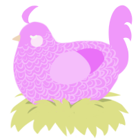A lavender chicken with a double-lace pattern