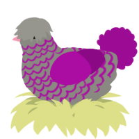 A ash and plum chicken with a lace pattern