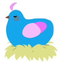 A sky and lavender chicken