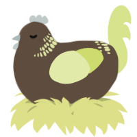 A bark and lemon chicken with a neck-band pattern