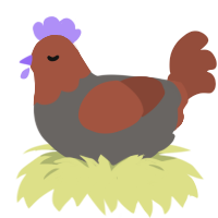 Pumpkin, a grey and russet chicken with a head pattern
