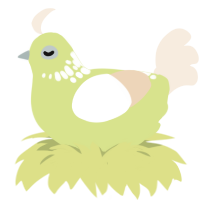 Matcha Latte, a lemon and cream chicken with a neck-speckle pattern