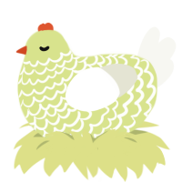 Pastachio Frosting, a lemon and white chicken with a lace pattern