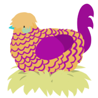 A honey and plum chicken with a lace pattern