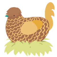 A brown and honey chicken with a lace pattern