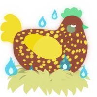 A russet and yellow chicken with a speckle pattern