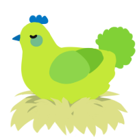 A lime and grass chicken