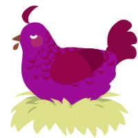 A plum and maroon chicken with a half-lace pattern