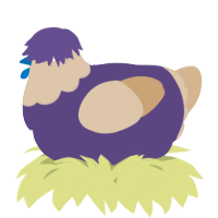A overcast and beige chicken with a head pattern