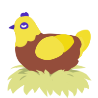 Mustard, a russet and yellow chicken with a head pattern