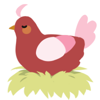 Eros, a red and rose chicken