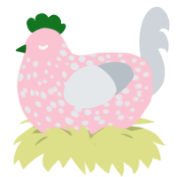 pinkshroom, a rose and mist chicken with a speckle pattern