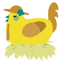 A yellow and gold chicken