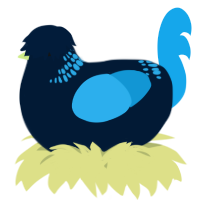 A tumblr and sky chicken with a neck-band pattern