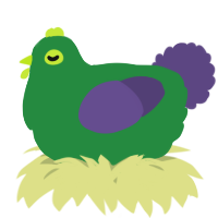 A viridian and overcast chicken