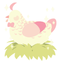 A white and pink chicken with a half-lace pattern