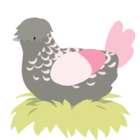 A ash and rose chicken with a half-lace pattern