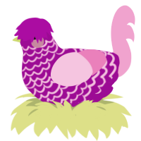 Plumeria, a plum and pink chicken with a lace pattern