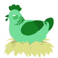 A spring and leaf chicken with a neck-band pattern