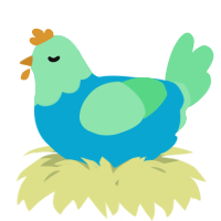 A cerulean and spring chicken with a head pattern