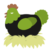 A sable and chartreuse chicken with a head pattern