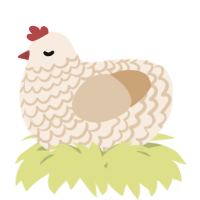 A cream and beige chicken with a lace pattern