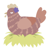 Rosemary, a red and vermilion chicken with a bar pattern