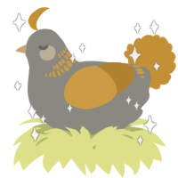 A ash and gold chicken with a neck-band pattern