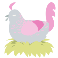 A mist and pink chicken with a half-lace pattern
