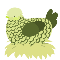 Weeee, a lemon and olive chicken with a lace pattern
