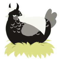 Slate, a sable and ash chicken with a half-lace pattern