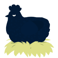 A tumblr chicken with a speckle pattern