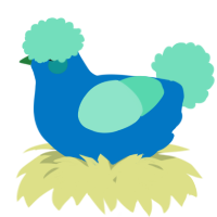 A sapphire and mint chicken