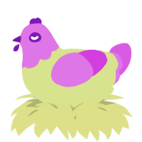 A lemon and orchid chicken with a head pattern