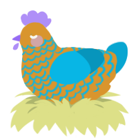 Fanta Orange, a orange and cerulean chicken with a lace pattern