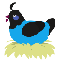 A sky and sable chicken with a head pattern