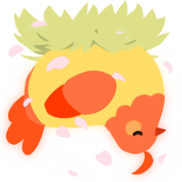 A honey and vermilion chicken with a head pattern