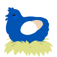 A ultramarine and cream chicken