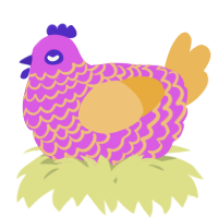 A orchid and honey chicken with a lace pattern