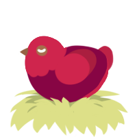 Candy Apple, a maroon and crimson chicken with a head pattern