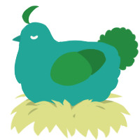 A turquoise and viridian chicken