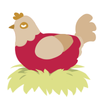 Montblanc, a crimson and beige chicken with a head pattern