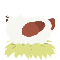 A white and russet chicken