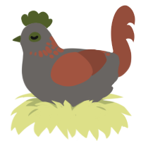 Rusty Metal Pipe, a grey and russet chicken with a neck-speckle pattern