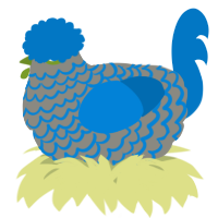 A ash and sapphire chicken with a lace pattern