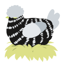 A sable and mist chicken with a bar pattern